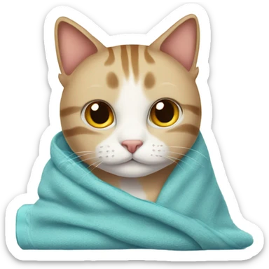 cat with blanket sticker