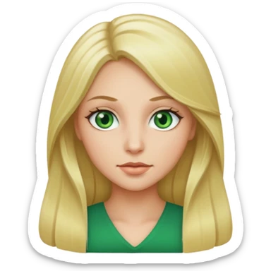 green eyes blonde long hair sticker