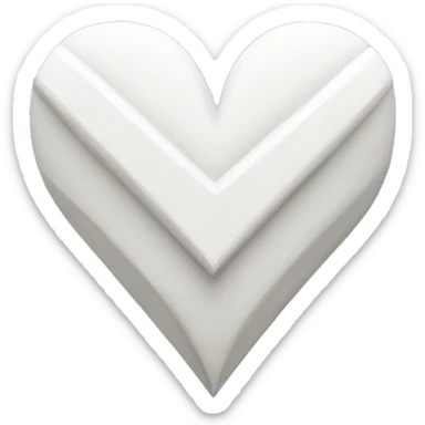 Geometric white heart in the shape of the letter V sticker