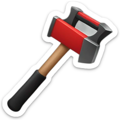 ReD and black friendly hammer sticker