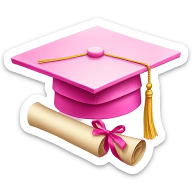 pink diploma  sticker