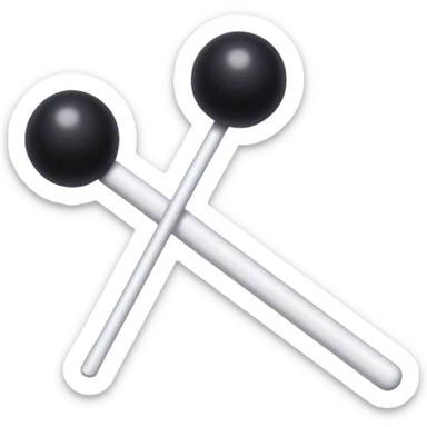 Long white stick with 2 balls at the bottom sticker