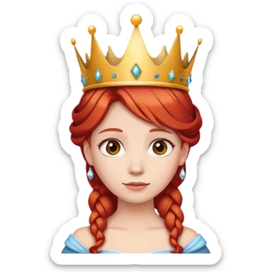 clasic iphone princess emoji but red hair sticker