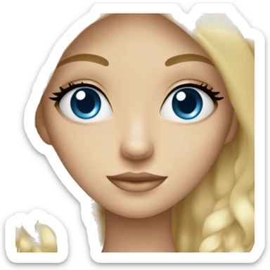 blonde girl with blue eyes and long eye lashes sticker