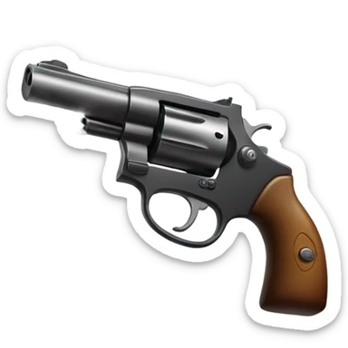 A revolver with a long cigarette instead of a barrel, with smoke rising  sticker