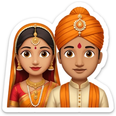 South indian wedding bride and groom sticker
