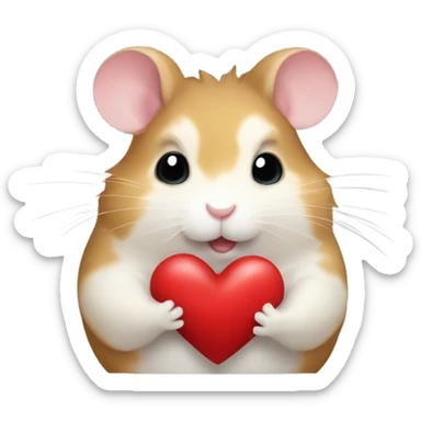 Hamster holding up heart with hands sticker