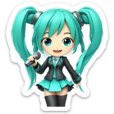 Hatsune Miku smiling sticker