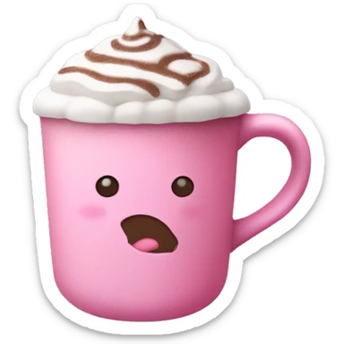 A pink hot chocolate sticker