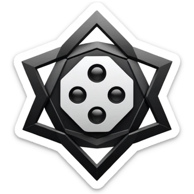 Create an emoji in which it is representing AI logo similarly like the logo of Chat GPT ,Gemini but different completely different and very professional not simple and try to make it in black and white colour sticker