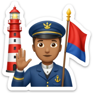 lighthouse Keeper raising signal flag sticker