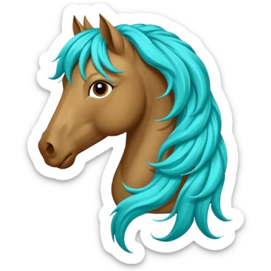 horse head with turquoise hair sticker