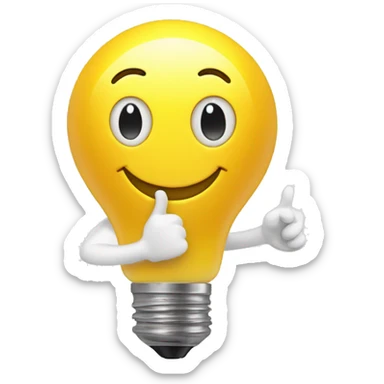 happy smiley with Hand Snapping and idea Lightbulb sticker