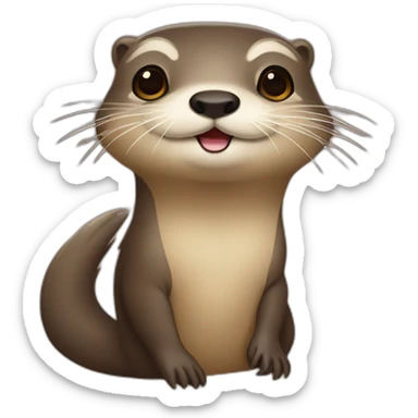 Loutre avec barbichette sticker
