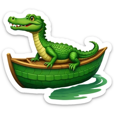 Alligator on a boat sticker