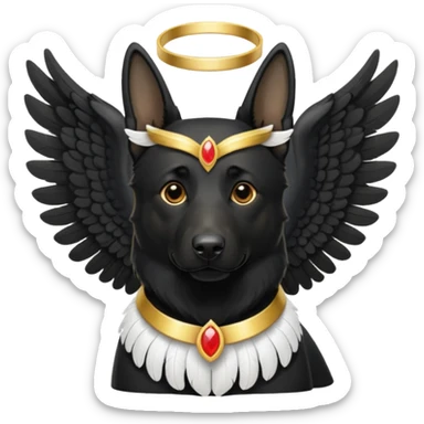 Black German shepherd as an angel  sticker