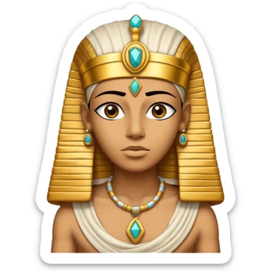 Mummy Pharaoh: Bandaged body with golden headdress and jeweled amulet.
 sticker
