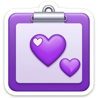 checklist purple heart emoji sticker