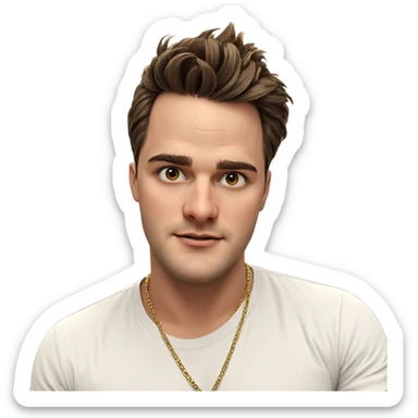 male portrait with necklace indoors sticker