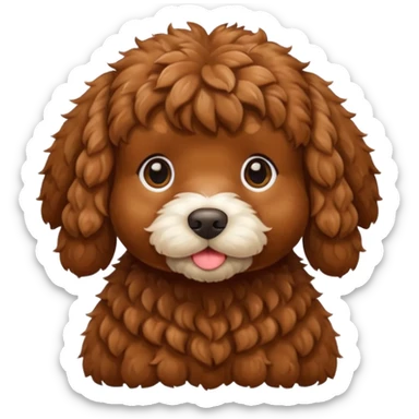 Cozy autumn brown cockapoo sticker