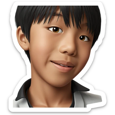 realistic portrait of boy sticker