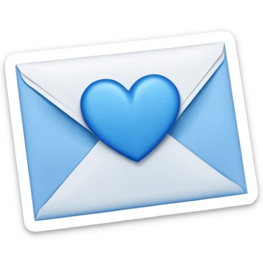 letter with a blue heart seal sticker