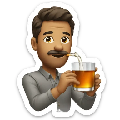 taking a sip of whisky sticker