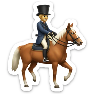 Fox hunting on horseback sticker