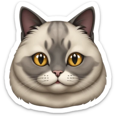 fat grey and black magnolian boy cat  sticker