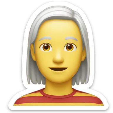 A yellow background with four red stripes evenly distributed sticker