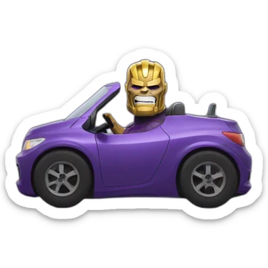 thanos driving a car sticker