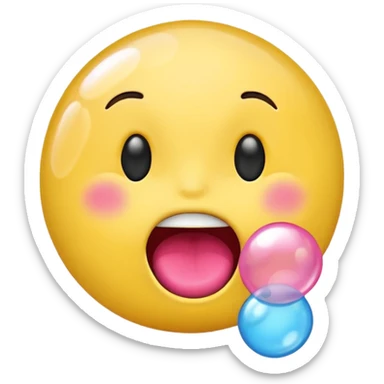 Emoji blowing bubble gum  sticker