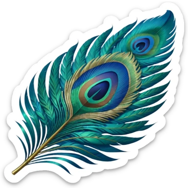 Peacock feather emojis sticker