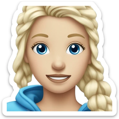 Blued eyed blonde girl ice skating outside sticker