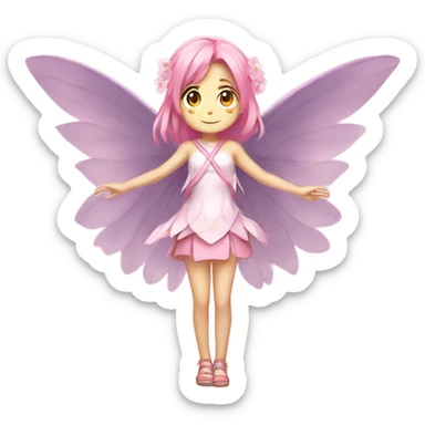 Sakura, girl, anime, fairy, big wings  sticker