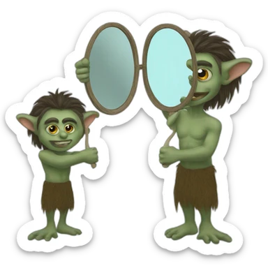 the troll and his mirror sticker