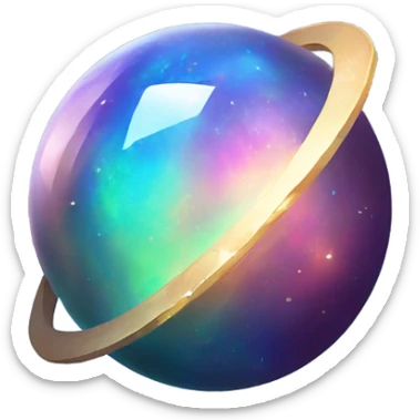 opal crystal space planet  sticker