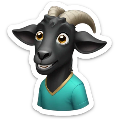 Crying black goat sticker