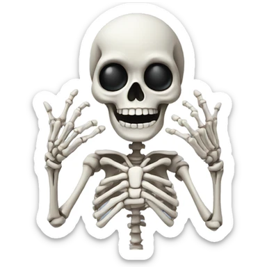 Skeleton making heart hands sticker