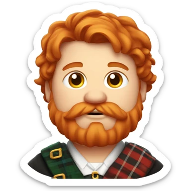obese Scottish redhead male in a kilt and Scottish clothing sticker