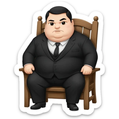 Mafia big fat boss pixar style sit on a chair sticker