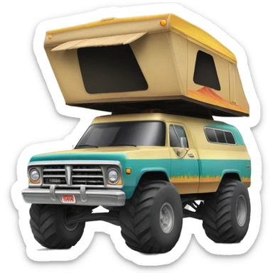 Real 70s Winnebago Indian monster truck sticker