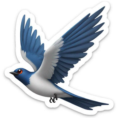 Soaring swallow serious sticker