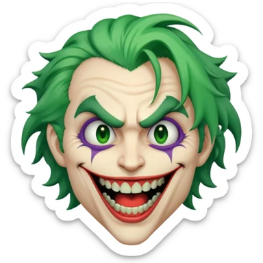 Joker face with big mouth, only one tooth sticker