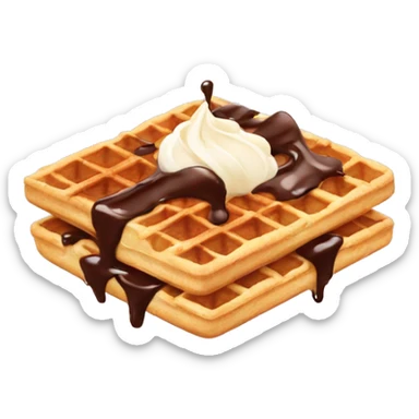 Waffle with chocolate and cream sticker