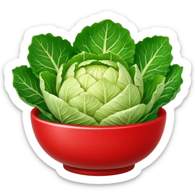 napa cabbage in a bowl vivid bright red color sticker