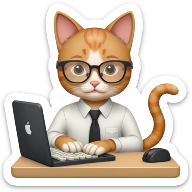 cat web developer sticker