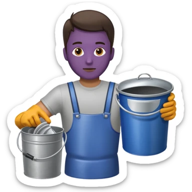 full side body man put the trash in can sticker