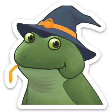Frog witch sticker