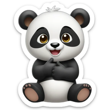 cute panda thumbs up sticker
